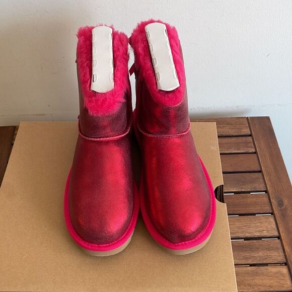 UGG Mini Bailey Bow Glisten Radish Women size 6 - Picture 6 of 14
